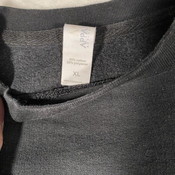 Vtg Y2K Trader Joe's Hibiscus Flower Sweatshirt Black Double Sided Unisex Sz XL - Picture 4 of 7